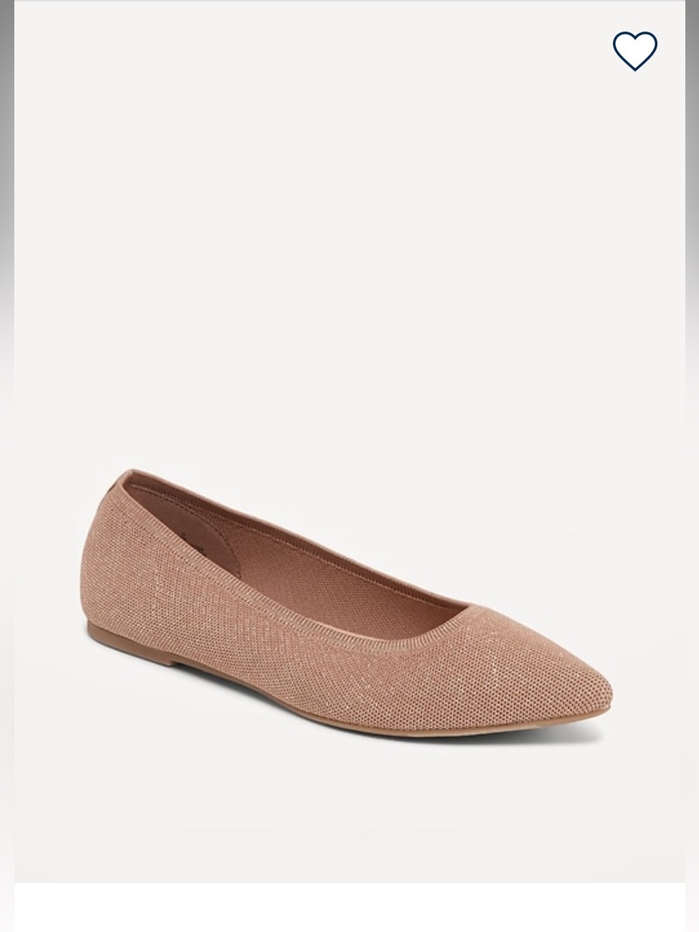 Old Navy Soft Knit Pointed Toe Ballet Flat - Size 11, Color Cocoa Fawn